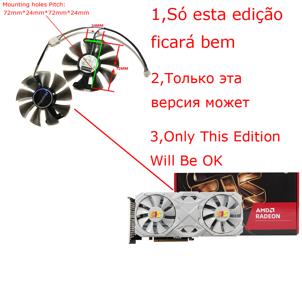 2Pcs/Set,Video Cards Fan,FL801 - Rx 580 8Gb 2048Sp Gpu ulasan dan harga