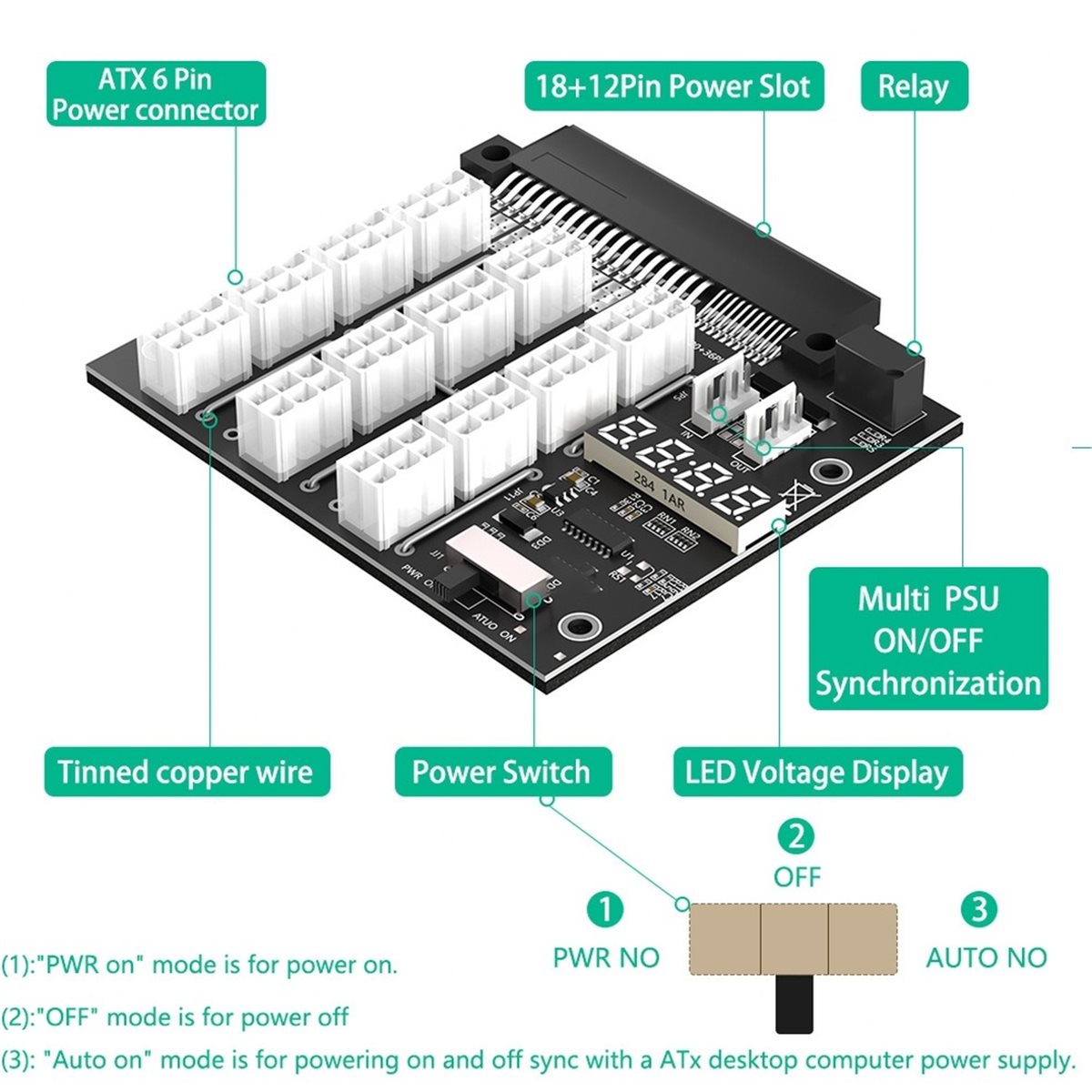 M05K 12 Ports PCIe 6Pin Connec - 2400W Server Psu Breakout Board ulasan dan harga